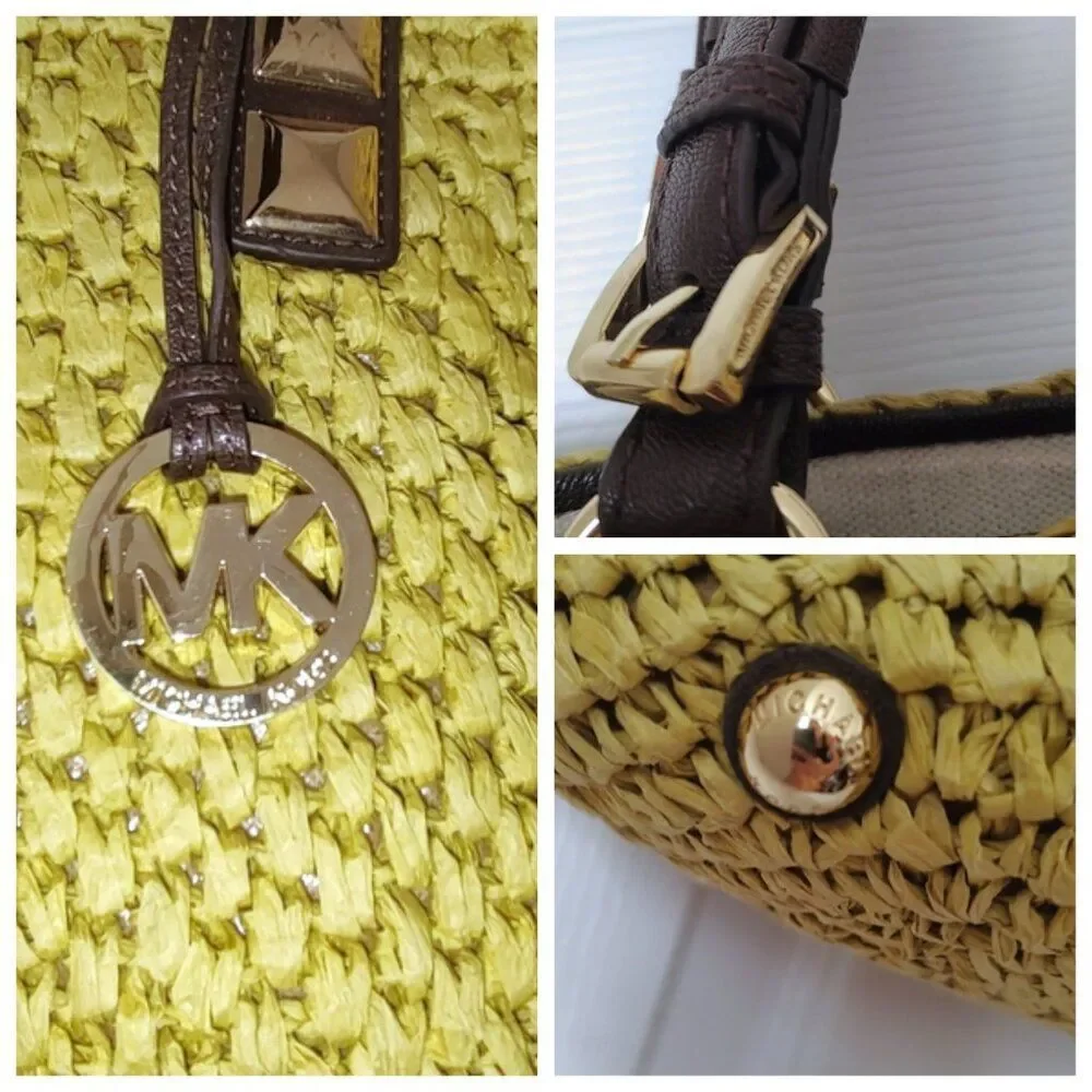 Michael Kors woven straw tote EUC - Picture 2 of 9